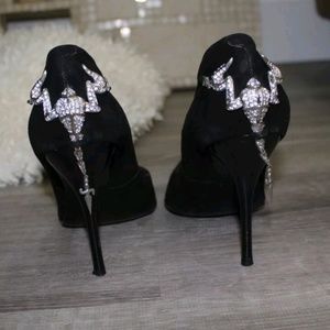 cesare paciotti black suede heels